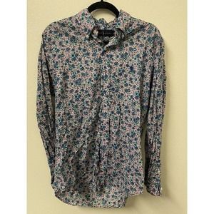 Ralph Lauren Blue Label Pink & Blue Floral Print Button Down Shirt Size M​​